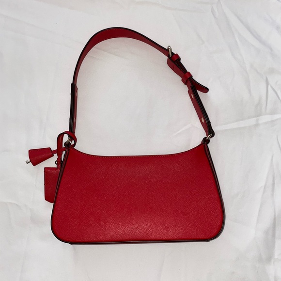 Georgina Top Zip Shoulder Bag. Red. - Picture 2 of 3